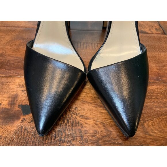 Tamara Mellon Black Leather Asymmetrical Pointed Toe Ankle, Size 40.5 IT /9.5 US - Picture 2 of 9